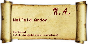 Neifeld Andor névjegykártya